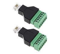 YINETTECH 2pcs RJ12 Adaptateur Connecteur Audio Ethernet RJ12 Adaptateur 6P6C Mâle à 6 Broches Bornes à Vis Adaptateur Connecteur Maison Audio Accessoires