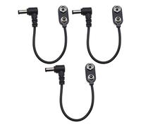 YINETTECH 3 Pièces 9 V Clip de Batterie Convertisseur Câble 5.5mm 2.1mm Prise Mâle 9 Volts Câble d'alimentation Connecteur à Pression pour Pédale d'effet Guitare