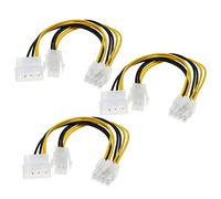 YINETTECH 3pcs 4 Broches ATX et 4 Broches LP4 Molex à 8 Broches EPS Câble Adaptateur Secteur Ordinateur de Bureau CPU Alimentation Câble d'extension 18cm