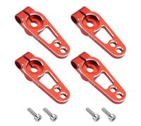 YINETTECH 4Pcs 25T Bras de Klaxon Servo Bras Servo en Alliage Aluminium Bras Direction Simple Face Filetage M3 pour Voiture RC à échelle 1/10 Compatible avec Futaba Servomoteurs Rouge