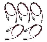 YINETTECH 5pcs Câble d'alimentation PC Bouton 2 Broches SW Poussoir Marche/Arrêt ATX Interrupteur d'ordinateur Fil de Redémarrage 50cm