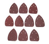 YINETTECH 80x Ponceuse de Précision à Souris Tampons de Ponceuse Souris de Paume Papier de Verre 140x98mm 6 trous Crochet et Boucle Papier de Verre Triangle 40/60/80/100/120/180/800 Grain
