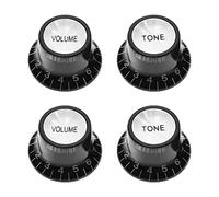 YINETTECH Boutons de Contrôle, 2pcs Boutons Volume et 2pcs Boutons Tonalité Compatible avec Fender Compatible avec Bourns Compatible avec Les Paul Boutons de Guitare Électrique, Noir