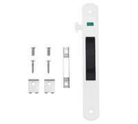 YINETTECH Ensemble de serrure de porte coulissante et de fenêtre coulissante en verre - Support en U - Accessoires de rechange pour porte coulissante - Blanc