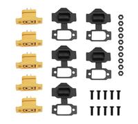 YINETTECH Juego de 5 connecteurs hembra XT60E-F avec tornillos de cubierta antipolvo compatibles avec enchufes XT60 para RC FPV Lipo batería RC Quadcopter cobre chapado en oro, UL94 V0 ignífugo