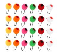 YINETTECH Kit de 24 Mouches de Pêche à La Mouche œuf d'insecte Appât Flottant Tête de Perle en Laiton Leurre pour Saumon Truite Arc-en-Ciel 15 X 6,3 Mm Multicolore