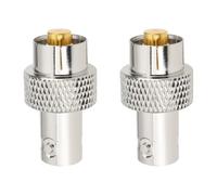 YINETTECH Lot de 2 adaptateurs d'antenne BNC femelle vers tête de test compatible avec Icom F52D F1100D F1000 50 Ohm Argent