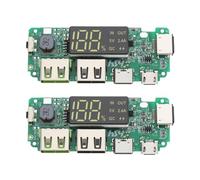 YINETTECH Lot de 2 Chargeurs de Batterie Au Lithium 18650 5 V 2,4 A Double Circuit Imprimé USB Module D'affichage Numérique LCD, Surcharge Décharge Excessive Protection Contre Les Courts-Circuits