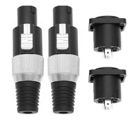 YINETTECH Lot de 2 connecteurs de prise de haut-parleur audio à 4 broches verrouillables avec support de câble Speakon pour adaptateur audio haut-parleurs Verrouillage tournant