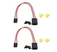 YINETTECH Lot de 2 connecteurs porte-fusibles de voiture 32V 20A 16AWG fil d'extension robuste porte-fusible central pour véhicule avec 4 fusibles 20A pour ATM/APM (23cm, standard)