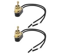 YINETTECH Lot de 2 Interrupteur à 2 Fils en Laiton 6 A 120 V Bascule Automatique Adapté pour Voiture Camion Marine