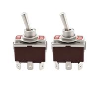 YINETTECH Lot de 2 interrupteurs à bascule à 6 broches 250 VAC 15 A - 125 VAC 20 A double pôle double inversion 2 positions verrouillage maintenu contact argenté pour trou de montage de 12 mm