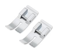 YINETTECH Lot de 2 pieds presseurs à clipser pour point droit - 33,4 x 14 mm - Compatible avec Singer - Compatible avec Brother - Compatible avec Babylock - Argent