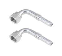 YINETTECH Lot de 2 raccords d'insertion de tuyau hydraulique pivotants BSP 3/8" vers 3/8" BSP femelle pour connexions de ligne hydraulique (90 degrés)