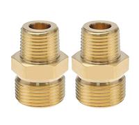 YINETTECH Lot de 2pcs Coupleur de Nettoyeur Haute Pression en Laiton 3/8" NPT Mâle vers M22 14mm Adaptateur Mâle Raccord 4500 PSI Filetage Externe Nettoyeur Haute Pression Connecteur Convertisseur