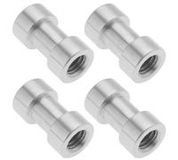 YINETTECH Lot de 4 adaptateurs à vis femelle de 6,35 mm à 9,5 mm en alliage d'aluminium pour trépied de caméra fileté Argenté