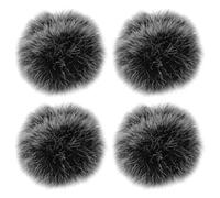 YINETTECH Lot de 4 filtres anti-pop en fourrure pour microphone compatible avec Rode Wireless Go I (1ère génération) Argenté