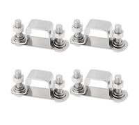 YINETTECH Lot de 4 Supports de Connecteur en Forme de U 25 Mm X 25 Mm Support de Sécurité Support en Acier Inoxydable 304 pour Câbles de Tuyauterie de Support Argent