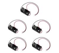 YINETTECH Lot de 5 boîtes de piles 14250 ER14250 support de batterie 1/2AA 3,6 V avec fils de câble de 150 mm noir et rouge