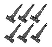 YINETTECH Lot de 6 charnières en T pour abri de jardin - 15,2 cm - Robustes - Acier forgé - Ne rouille pas - Noir