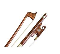Yinfente Archet de violon 4/4 en bois de serpent avec œil perlé, cheveux naturels, niveau Pernambuko, rigide et bien équilibré, archet de violon pleine taille pour violonistes et violonistes