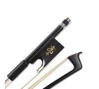 Yinfente Bandeau pour violon 4/4 en fibre de carbone avec grenouille en ébène avec incrustations Fleur de lis, Crins de Cheval de Mongolie, Bâton et Équilibrage Optimal - Bandeau pour Violon 4/4 pour