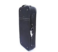 yinfente Étui double pour violon 4/4 en bois avec sangle arrière réglable, quatre supports pour archet (noir)