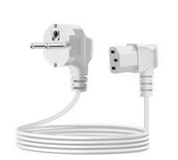 YINGAYOU Cable Alimentation C13 Coudé 10A 250V Câble C13 Coudé Cable Type F Coude CEE 7/4 pour PC, TV, Moniteur, Projecteur (Blanc, 3 m)