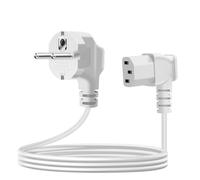 YINGAYOU Cable Alimentation C13 Coudé 10A 250V Câble C13 Coudé Cable Type F Coude CEE 7/4 pour PC, TV, Moniteur, Projecteur (Blanc, 2 m)