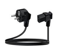 YINGAYOU Cable Alimentation C13 Coudé 10A 250V Câble C13 Coudé Cable Type F Coude CEE 7/4 pour PC, TV, Moniteur, Projecteur (Noir, 2 m)