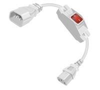YINGAYOU Câble IEC C13 vers C14 avec Interrupteur 250V 10A Blanc 0.5 m | C13 C14 Rallonge avec interrupteur 3 x 1,0 mm² Câble Haute Performance pour Moniteur, Ordinateur, Pédalier de Guitare