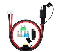 YINGAYOU Connecteur SAE Batterie Moto 10AWG 30A SAE vers O Ring 8mm 12V 24V avec Fusibles pour Moto, Solar Panel, Voiture, Bateau (10AWG + Fusible, 0.3 m)