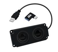 YINGAYOU Enceinte de Bureau USB 3W 20KHz Enceinte de Bibliothèque Active pour Jeux, Musique, Ordinateurs, Téléphones, Lecteurs MP3 et MP4 (Noir 0.7 m)