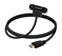 YINGAYOU HDMI Male Femme Extension Cable avec Panneau 4K HDMI Short Extender avec Trous à vis Panneau monté, Appliquer aux lecteurs Blu Ray, HDTV, Xbox360, TV (1 m)