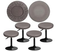 YINGAYOU Housse de Tabouret de Bar Rond 30-40cm Couvre Tabouret Rond avec Mailles Respirantes Haute Protection, Bon Ajustement, Facile à Nettoyer (4, Gris)