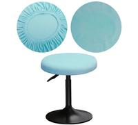 YINGAYOU Housse De Tabouret Rond 30-40cm Housse Tabouret De Bar Rond Tissu Velours Doux Et élastique, Facile à Installer, Infroissable, Durable Anti Poussière (1, Bleu)