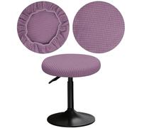 YINGAYOU Housse Tabouret Rond 30-40cm Housse Tabouret Bar Rond, Lavable Doux Et élastique, Facile à Installer, Infroissable, Durable Anti Poussière (1, Violet)