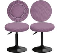 YINGAYOU Housse Tabouret Rond 30-40cm Housse Tabouret Bar Rond, Lavable Doux Et élastique, Facile à Installer, Infroissable, Durable Anti Poussière (2, Violet)