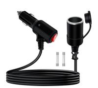 YINGAYOU Rallonge Allume Cigare avec Interrupteur 16AWG 15A Cable Allume Cigare Interrupteur 12V 24V avec LED Fusible pour Voitures, Camions, Camping Cars (3 m)