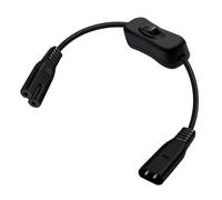YINGAYOU Rallonge C7 C8 avec Interrupteur 250V 2.5A Câble d'alimentation C8 vers C7 Mâle à Femelle 2x0.75mm² pour TV, Imprimante, Scanner, PS5, Xbox Series, Etc (Noir, 0.3 m)