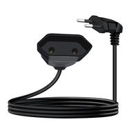 YINGAYOU Rallonge Electrique Euro 90 Degrés 2.5A 250V 625W Extentions d'alimentation Euro 2x0.75 mm² Rallonge Câble Euro,pour Une Utilisation en Intérieur PC,TV,Moniteur (Noir, 2 m)