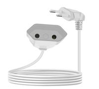 YINGAYOU Rallonge Electrique Euro 90 Degrés 2.5A 250V 625W Extentions d'alimentation Euro 2x0.75 mm² Rallonge Câble Euro,pour Une Utilisation en Intérieur PC,TV,Moniteur (Blanc, 3 m)