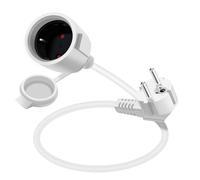 YINGAYOU Rallonge Schuko Cable Courte 16A 250V Câble D'extension Schuko Court Coudée 2 AC Prise IP44 pour Utilisation Extérieure ou Intérieure (Blanc, 0.5 m)