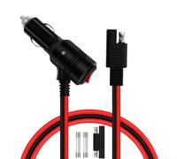 YINGAYOU SAE vers Allume Cigare avec Interrupteur 12V 24V Cable SAE Allume Cigare 14AWG 20A Con LED per Auto, Moto, Barche (2 m)