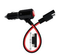 YINGAYOU SAE vers Allume Cigare avec Interrupteur 12V 24V Cable SAE Allume Cigare 14AWG 20A con LED per Auto, Moto, Barche (0.5 m)