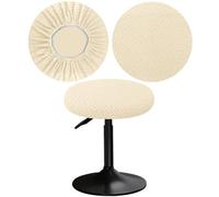 YINGAYOU Tabouret Couvre Rond 12-16 "/30-40cm avec Jacquard Bar Tabouret Couvre Le siège Rond, élastique Doux et Confortable sont Riches en Couleurs (1, Blanc de Riz)