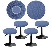 YINGAYOU Tabouret Couvre Rond 12-16 "/30-40cm avec Jacquard Bar Tabouret Couvre Le siège Rond, élastique Doux et Confortable sont Riches en Couleurs (4, Bleu)