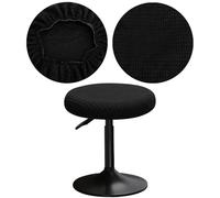 YINGAYOU Tabouret Rond 12-16" Bar Tabouret Couvre Le siège Rond avec des carrés en Peluche, élastique Doux et Confortable sont des Couleurs Riches Qui ne se fanent Pas (1, Noir)
