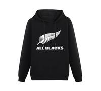 YINGBUFAN Men's Casual Shirt Men's New Zealand Rugby Union All Blacklogo Hoodie s Black XL