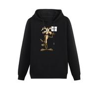 YINGBUFAN Mens Hoodie Wiley Coyote Hooded Mens Hoodie Road Runner Cartoon Movie Funny Gift Black XL